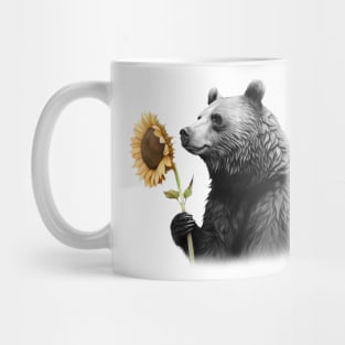 Sunflower Bear, Bear With Sunflower, Bear With Flowers Mug